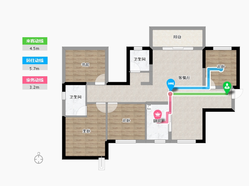 广西壮族自治区-南宁市-龙湖春江天越-89.55-户型库-动静线