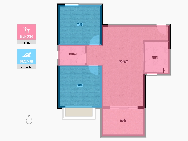 湖南省-长沙市-园康云顶苑-63.33-户型库-动静分区