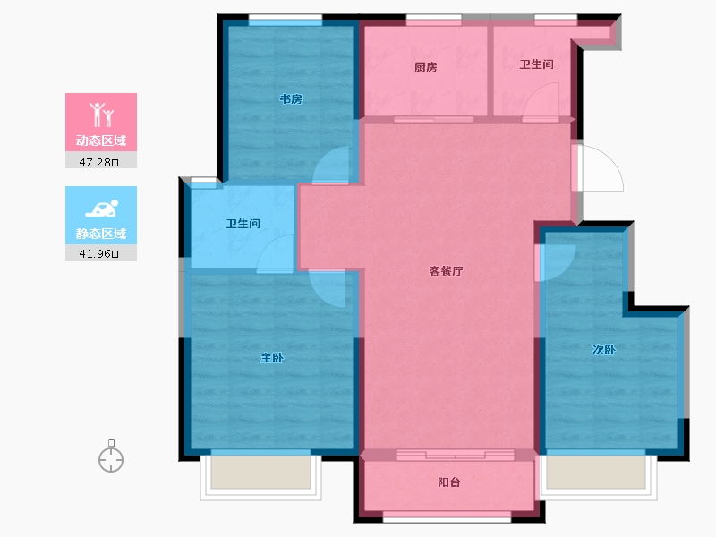 天津-天津市-天津新鸥鹏教育城-80.02-户型库-动静分区