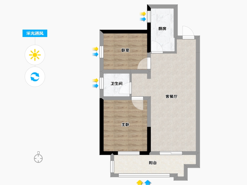 河南省-郑州市-正商博雅华庭-60.00-户型库-采光通风