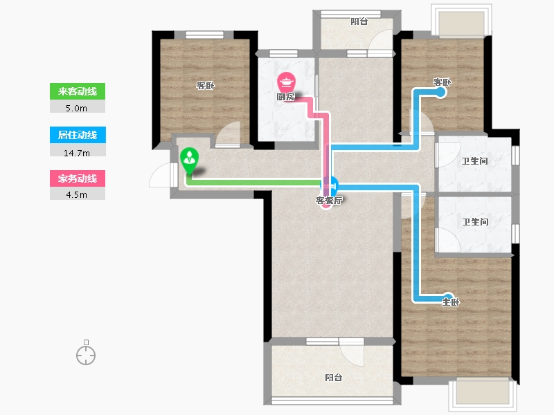 湖北省-武汉市-前川欣城-90.05-户型库-动静线