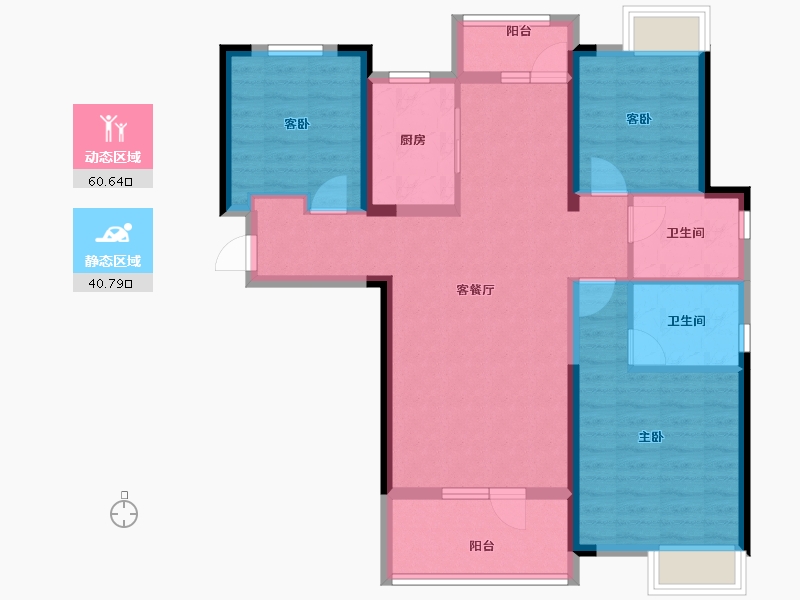 湖北省-武汉市-前川欣城-90.05-户型库-动静分区