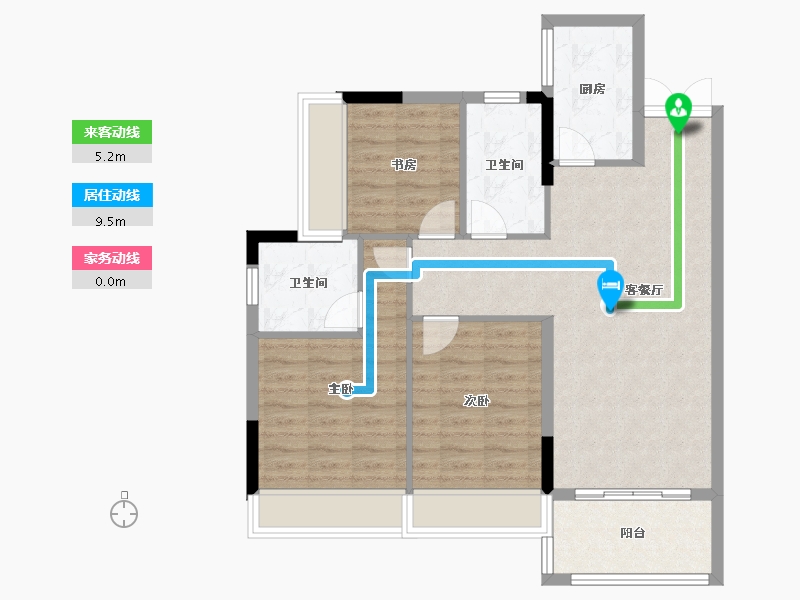 贵州省-贵阳市-景阳新天地-90.00-户型库-动静线