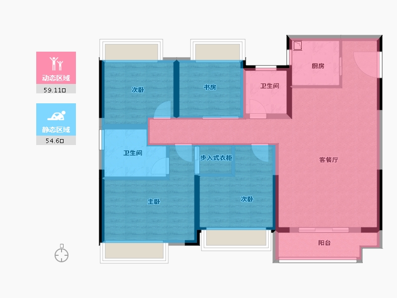 浙江省-湖州市-海伦堡星悦-101.60-户型库-动静分区