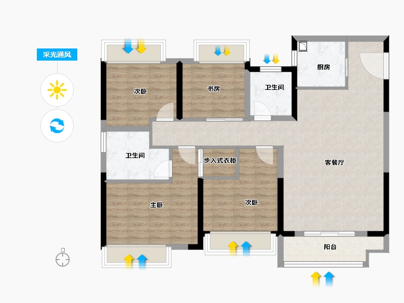 浙江省-湖州市-海伦堡星悦-101.60-户型库-采光通风