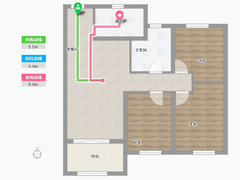 辽宁省-沈阳市-中南旭辉和樾-75.57-户型库-动静线