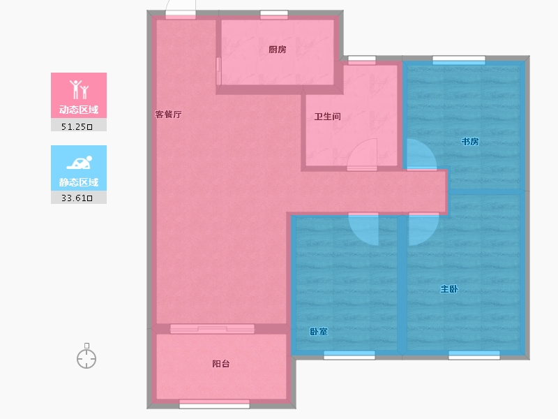 辽宁省-沈阳市-中南旭辉和樾-75.57-户型库-动静分区