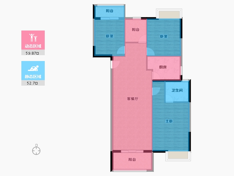 湖北省-武汉市-交投合盛嘉园-102.77-户型库-动静分区