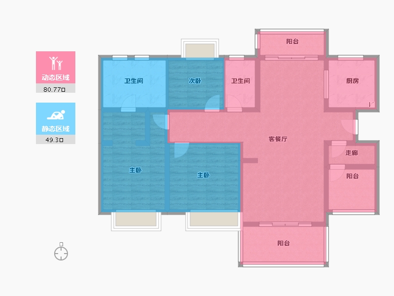 广东省-佛山市-华润置地悦里-115.21-户型库-动静分区