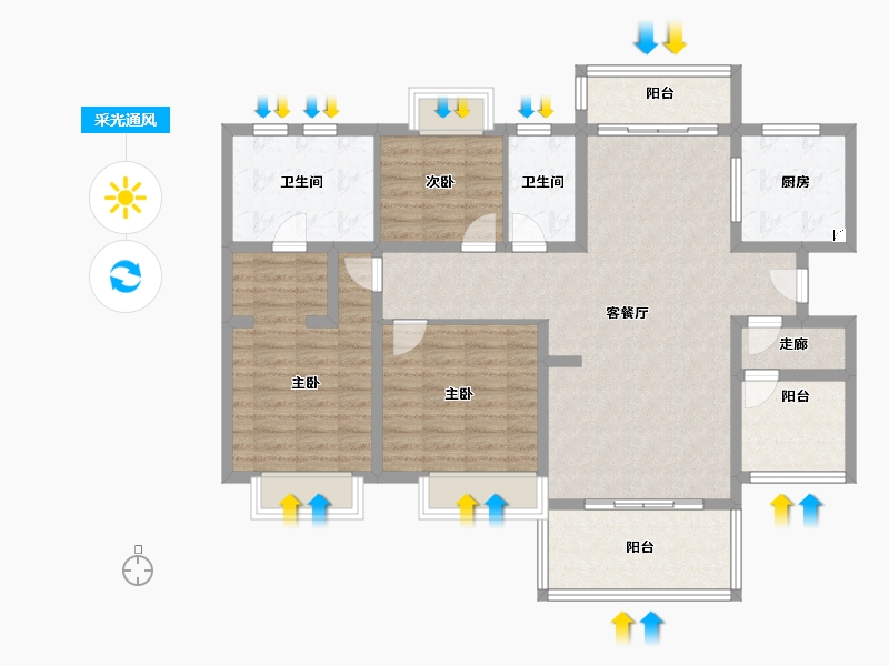 广东省-佛山市-华润置地悦里-115.21-户型库-采光通风