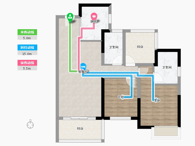 广东省-佛山市-华润置地悦里-75.47-户型库-动静线