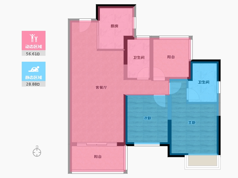 广东省-佛山市-华润置地悦里-75.47-户型库-动静分区