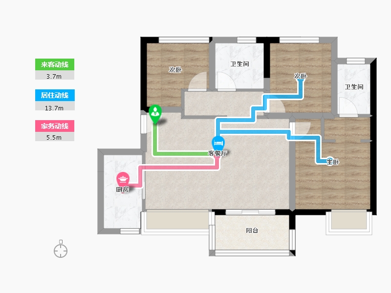 广东省-佛山市-华润置地悦里-72.00-户型库-动静线