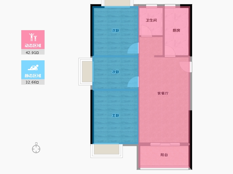 湖北省-武汉市-车都春台里-68.62-户型库-动静分区