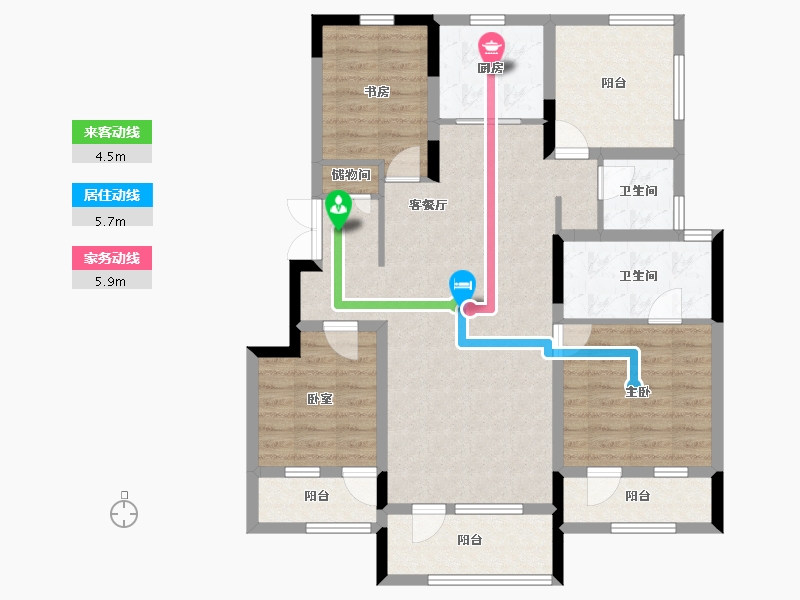 辽宁省-沈阳市-中粮美悦府-103.50-户型库-动静线