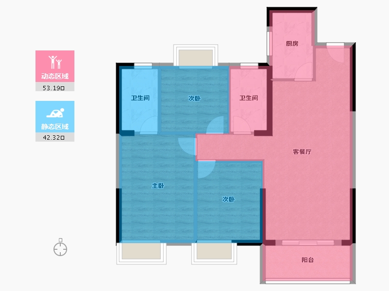 湖北省-武汉市-车都春台里-86.28-户型库-动静分区