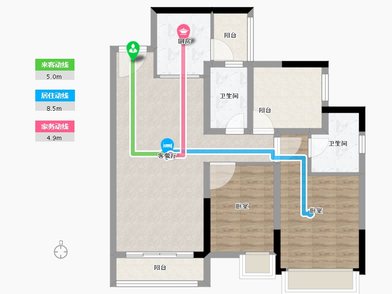 广东省-珠海市-珠海雅居乐国际花园-80.00-户型库-动静线