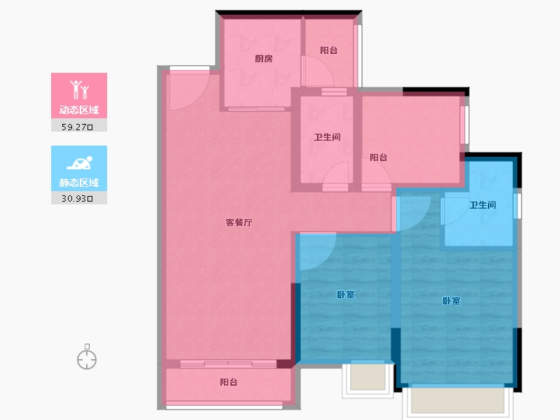 广东省-珠海市-珠海雅居乐国际花园-80.00-户型库-动静分区