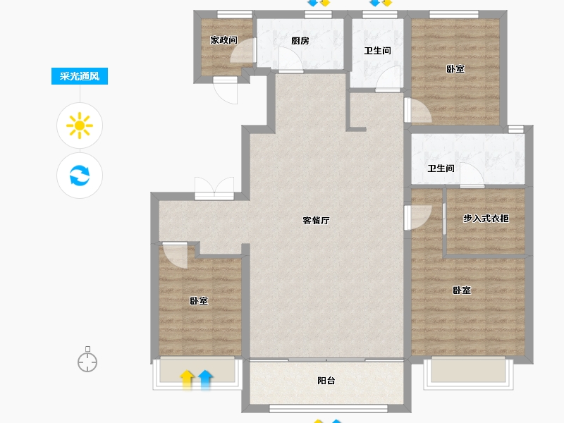 天津-天津市-农垦含章雅著-109.36-户型库-采光通风