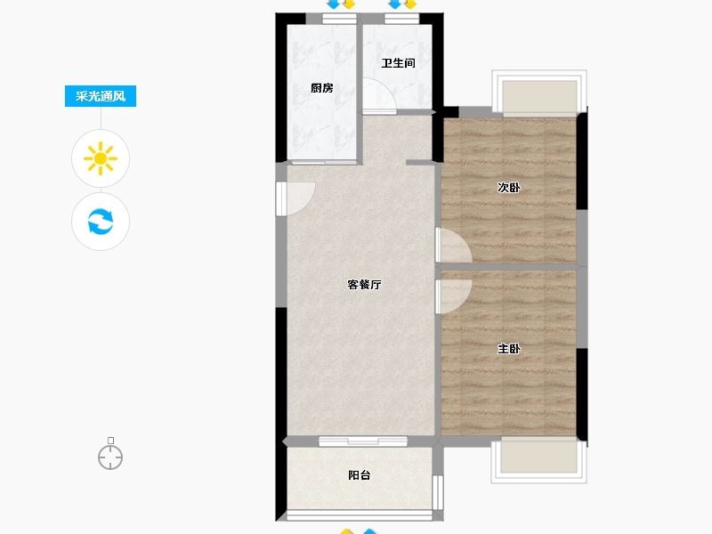 湖北省-武汉市-车都春台里-59.74-户型库-采光通风