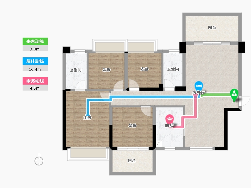 湖南省-长沙市-园康云顶苑-108.55-户型库-动静线