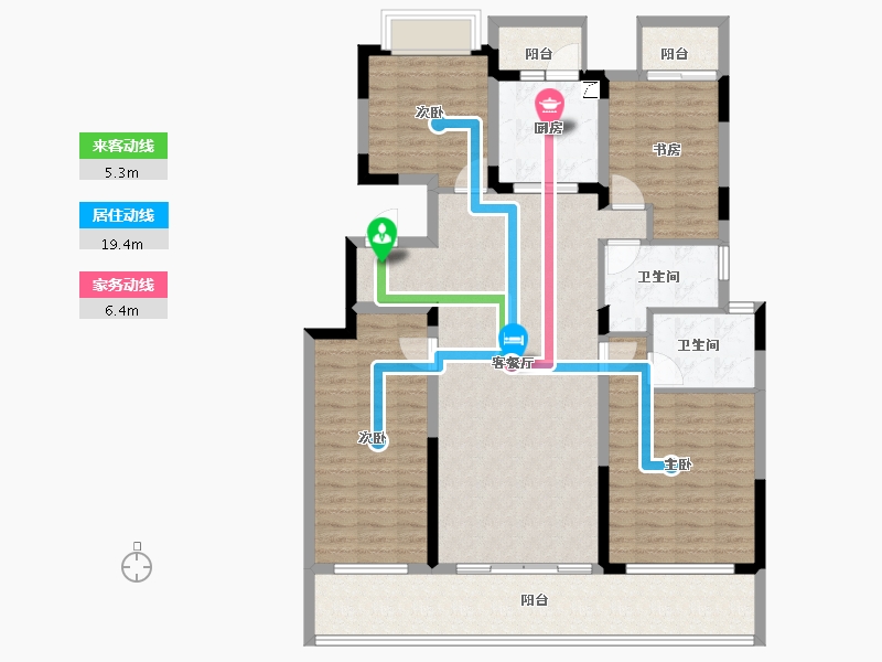 湖南省-长沙市-长房岭秀时代-125.56-户型库-动静线