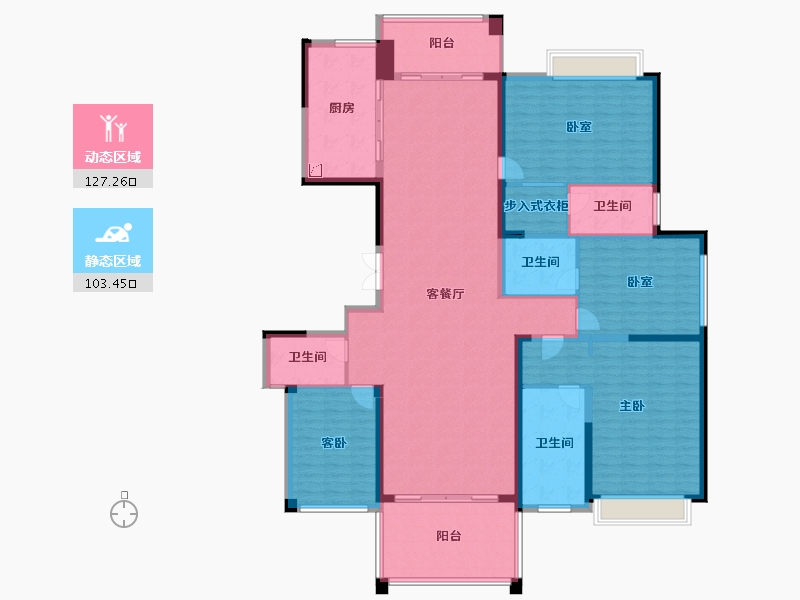 湖南省-长沙市-湘江壹号-210.98-户型库-动静分区