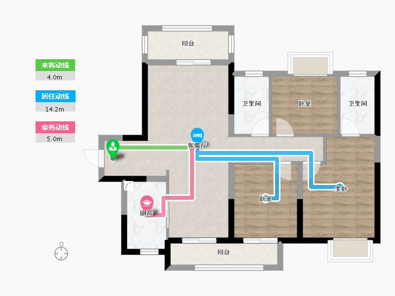 湖南省-长沙市-美的国宾府-84.21-户型库-动静线