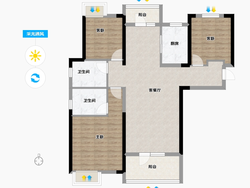 湖北省-武汉市-前川欣城-97.05-户型库-采光通风