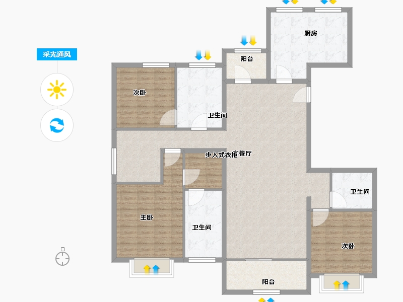 上海-上海市-铭德传奇·漪景庭-147.66-户型库-采光通风