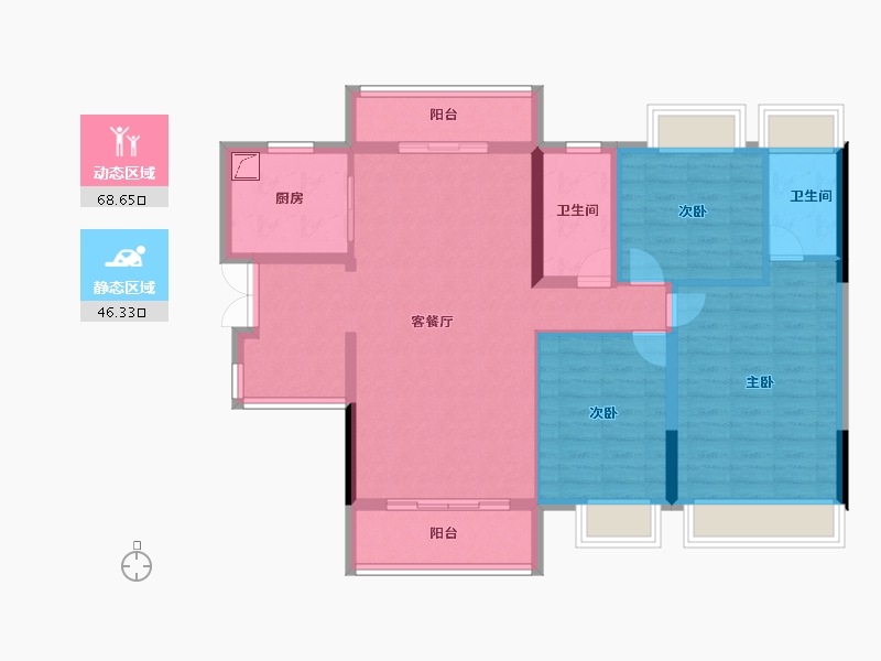 广东省-广州市-永实御湖尚城-103.20-户型库-动静分区