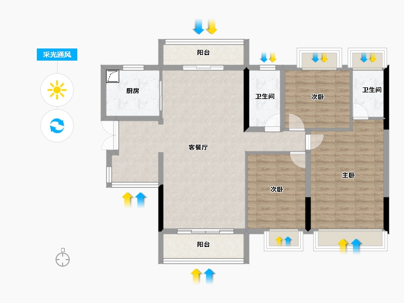 广东省-广州市-永实御湖尚城-103.20-户型库-采光通风