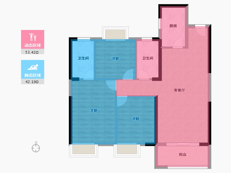 湖北省-武汉市-车都春台里-86.11-户型库-动静分区