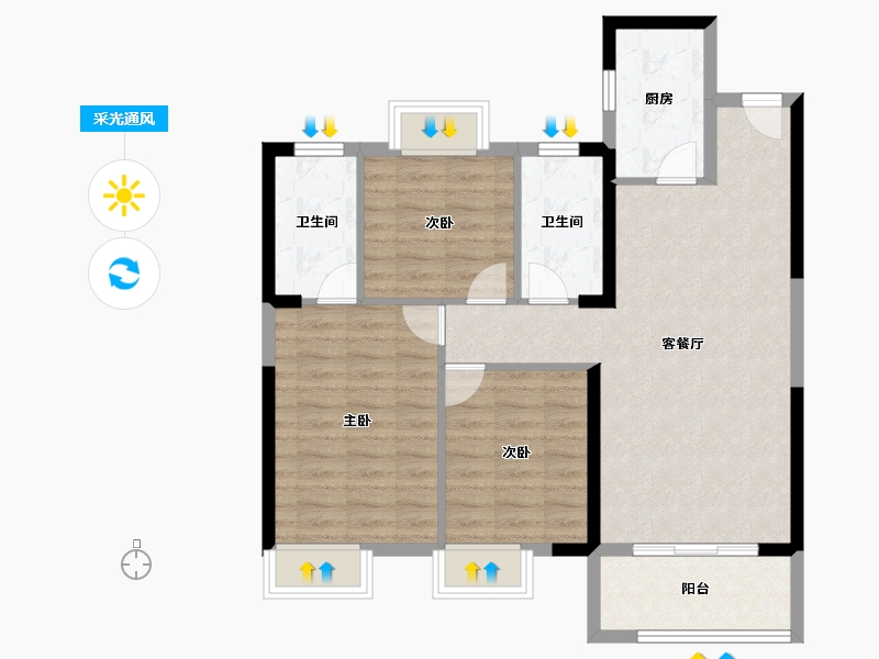 湖北省-武汉市-车都春台里-86.11-户型库-采光通风