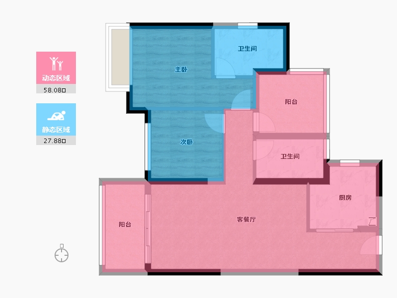 广东省-佛山市-华润置地悦里-76.00-户型库-动静分区