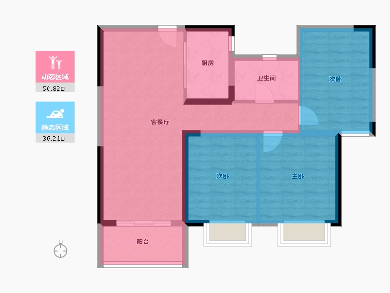 湖北省-武汉市-前川欣城-77.74-户型库-动静分区