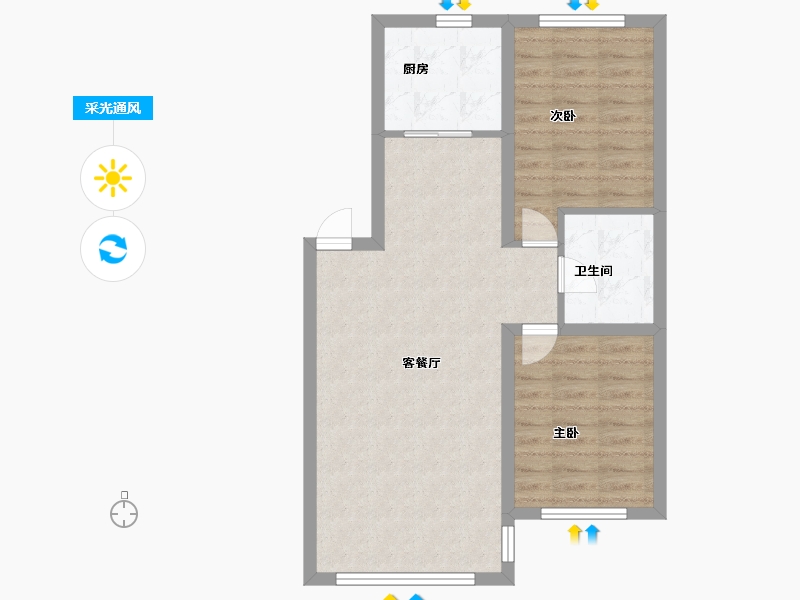 辽宁省-沈阳市-米兰颂-66.40-户型库-采光通风