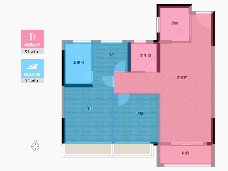 浙江省-温州市-东亚怡和嘉苑-79.94-户型库-动静分区