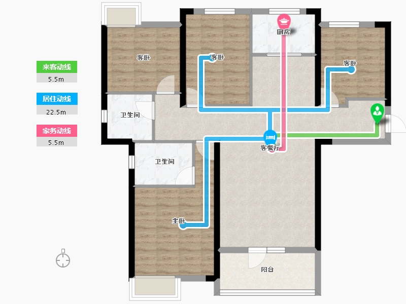 湖北省-武汉市-前川欣城-104.14-户型库-动静线