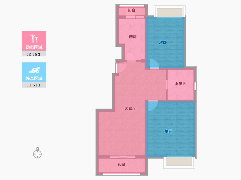 上海-上海市-正阳铂璟湾-75.36-户型库-动静分区