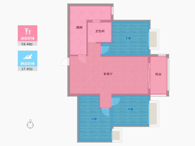 贵州省-贵阳市-依山云墅-105.00-户型库-动静分区