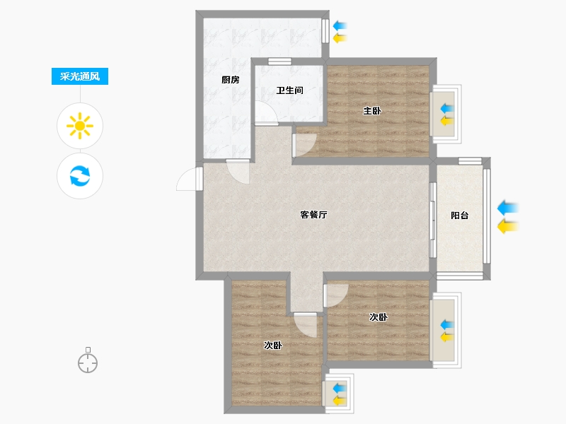 贵州省-贵阳市-依山云墅-105.00-户型库-采光通风