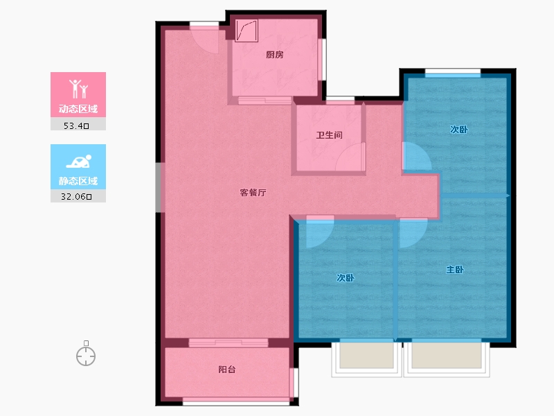 湖北省-武汉市-万科华生公园大道-76.40-户型库-动静分区