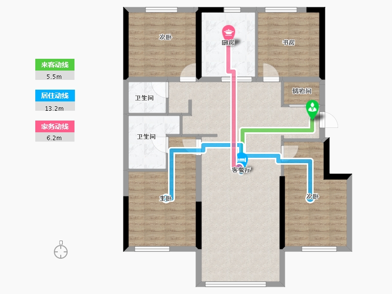 辽宁省-沈阳市-中南旭辉和樾-102.40-户型库-动静线