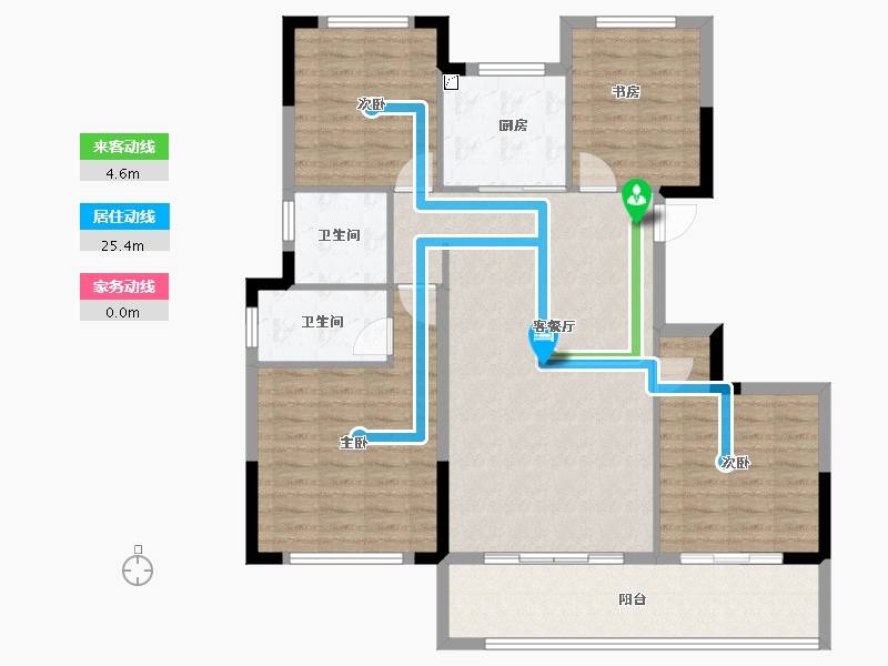 浙江省-宁波市-奥克斯·悦云庭-111.06-户型库-动静线