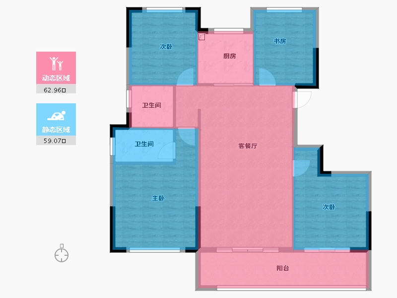 浙江省-宁波市-奥克斯·悦云庭-111.06-户型库-动静分区