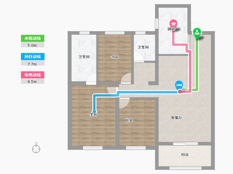 辽宁省-沈阳市-中南旭辉和樾-90.40-户型库-动静线