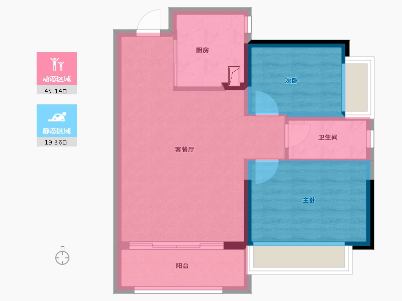 湖南省-长沙市-园康云顶苑-57.48-户型库-动静分区