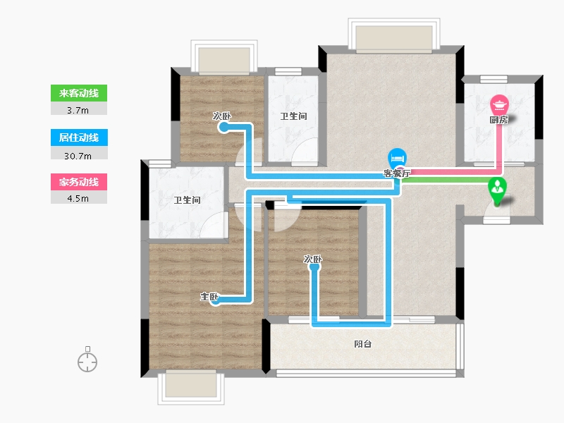 广东省-广州市-永实御湖尚城-88.00-户型库-动静线