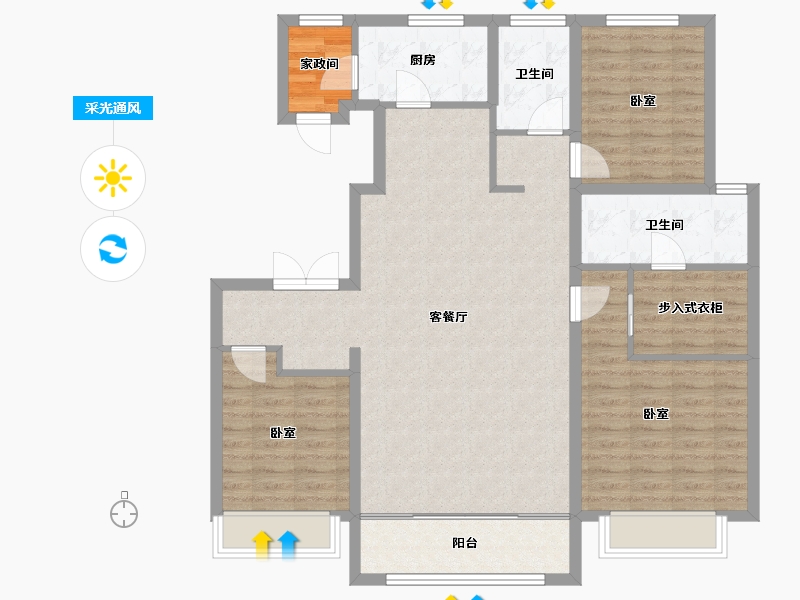 天津-天津市-农垦含章雅著-112.26-户型库-采光通风